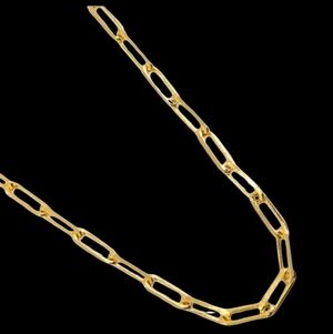 18k Italian Gold Filled 22 Inch 3.8mm Paper Clip Chain